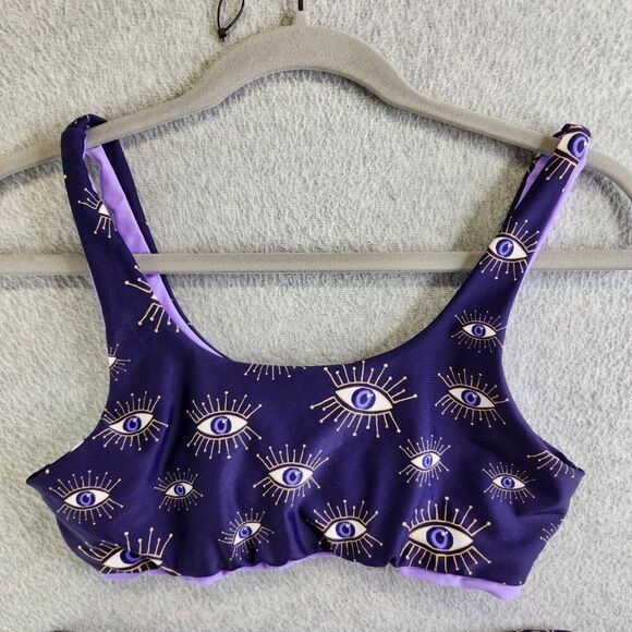 Kitty and Vibe Bikini Third Eye Reversible XS Scoop Top M2 High Rise Bottom - Picture 2 of 15